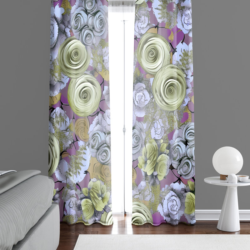 Paire de rideaux semi-transparents en polyester Deziray, L 56 po x L 78 po