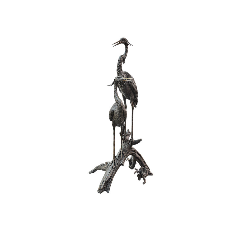 Herons On Branch Bronze