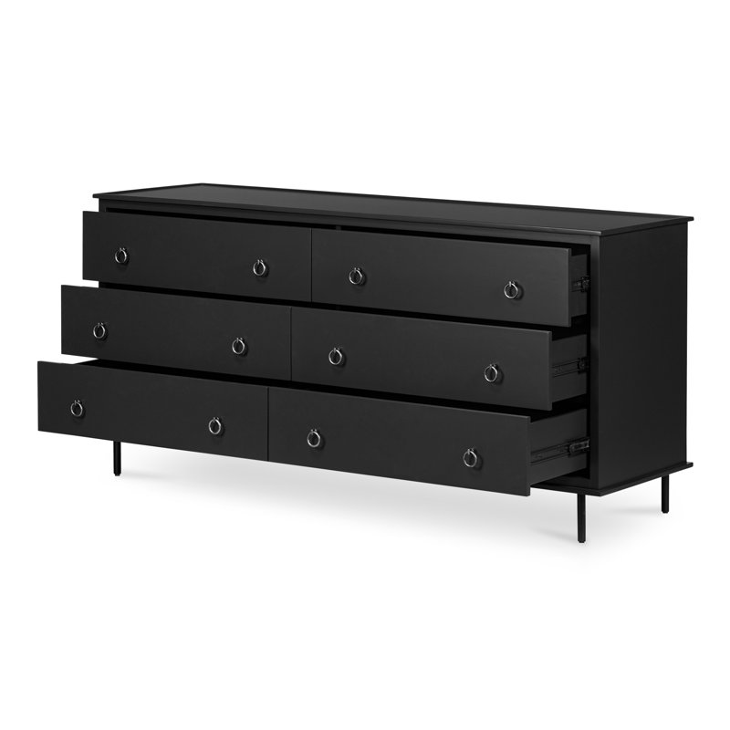 Satie 6 DRAWER DRESSER, Black