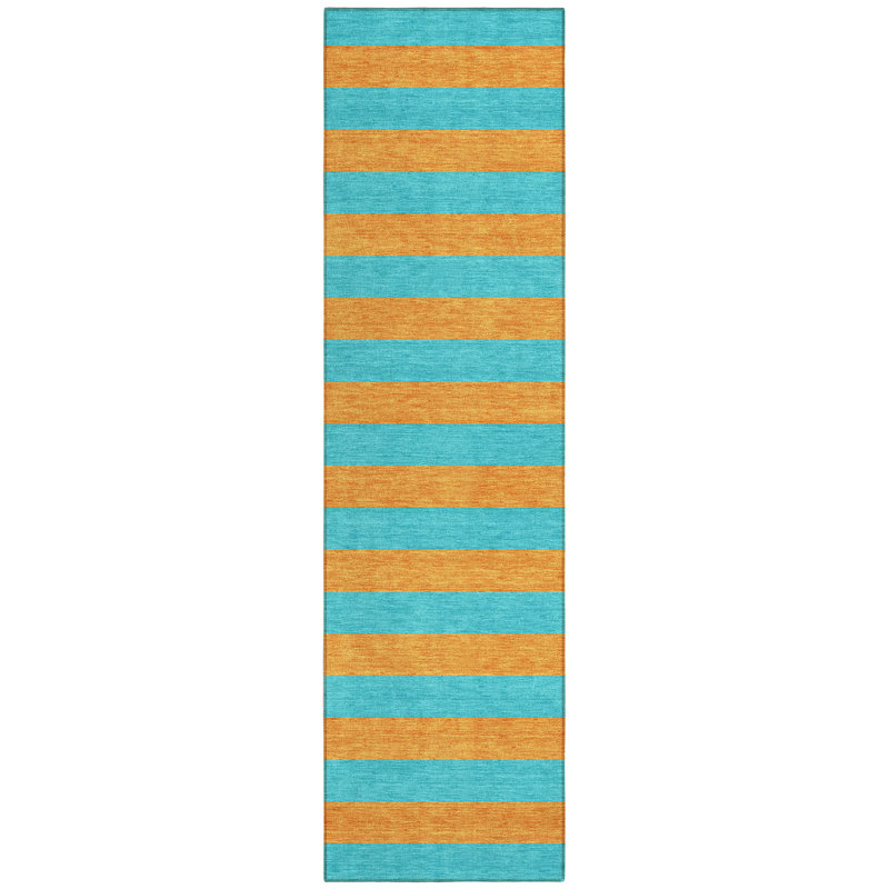 Abdulkarim Striped Machine Washable Area Rug, Runner 2'3" x 7'6"