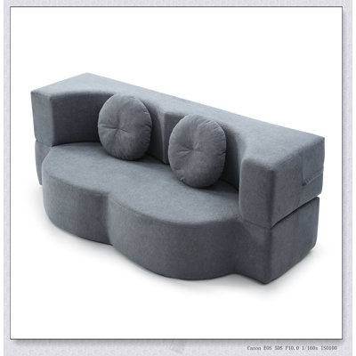 Canapé-lit 2 en 1 pliant avec coussin, canapé-lit simple pour le salon, un invité, un bureau, un appartement, aucun assemblage requis
