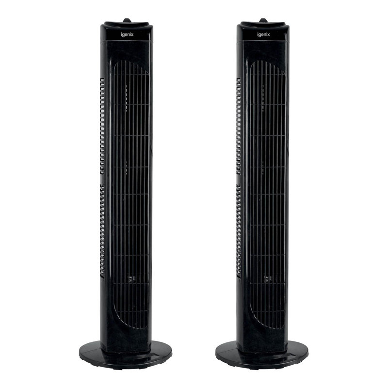 Igenix 29 Inch Tower Fan White, Black