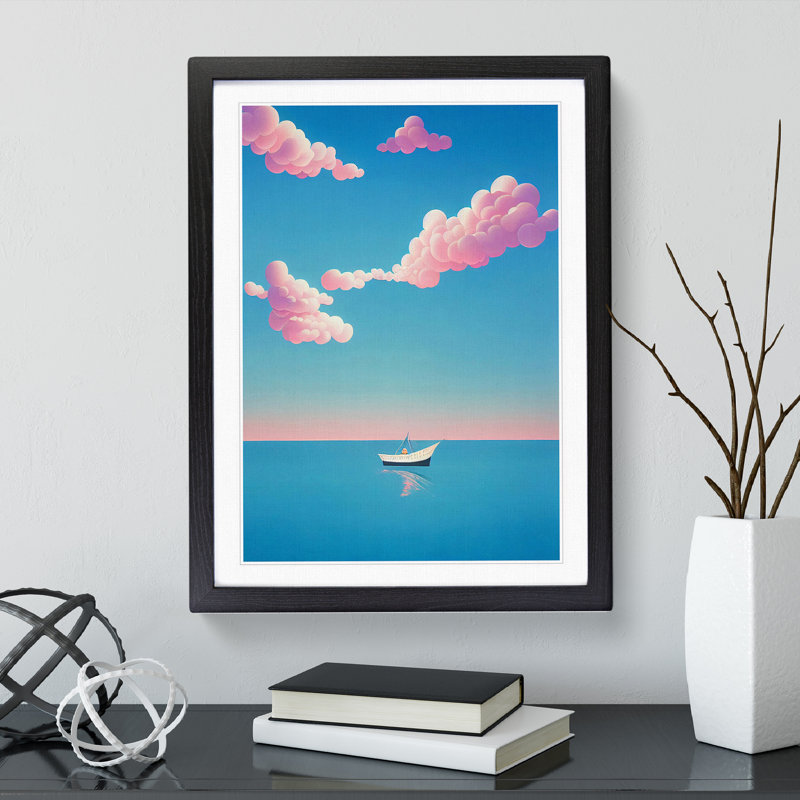 Boat Under The Sky - Print, White, Black Framed, 66cm H x 48cm W x 2cm D