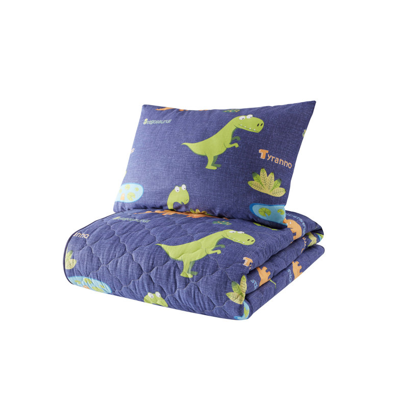 Couvre-lit 100% coton bleu Eversley, Bleu, Couvre-lit 94 po x 89 po