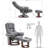Swivel Recliner Chair With Ottoman And Vibration Massage, 360-Degree Rotation, Adjustable Recline, Faux Leather Upholstery, For Living Room, Bedroom, Or Small Spaces