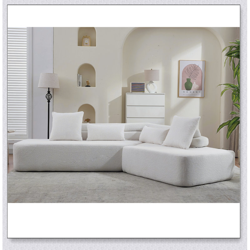 Canapé modulaire modulaire à 4 places sans assemblage à 4 lits 128 pouces Minimalist Cloud, Beige