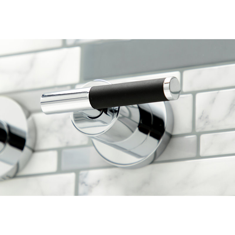 Kaiser Double Handle Wall Mounted Roman Tub Faucet, Polished Chrome