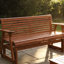 2-Seater Solid Wood Patio Glider Chair, Dark Grey And Dark Brown-123040648