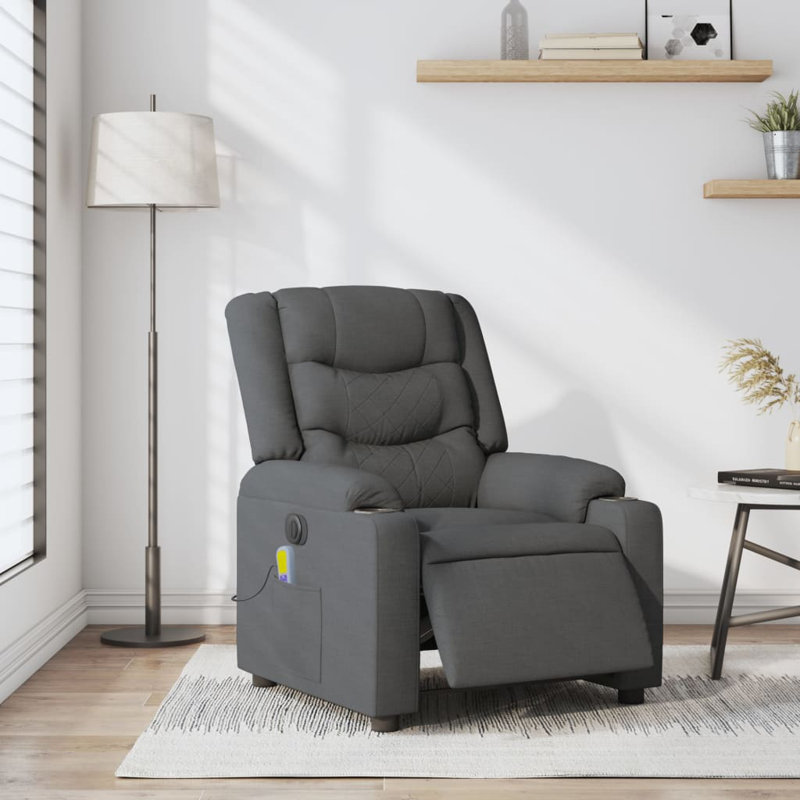 Fauteuil de massage, Gris foncé, Poussoir électrique