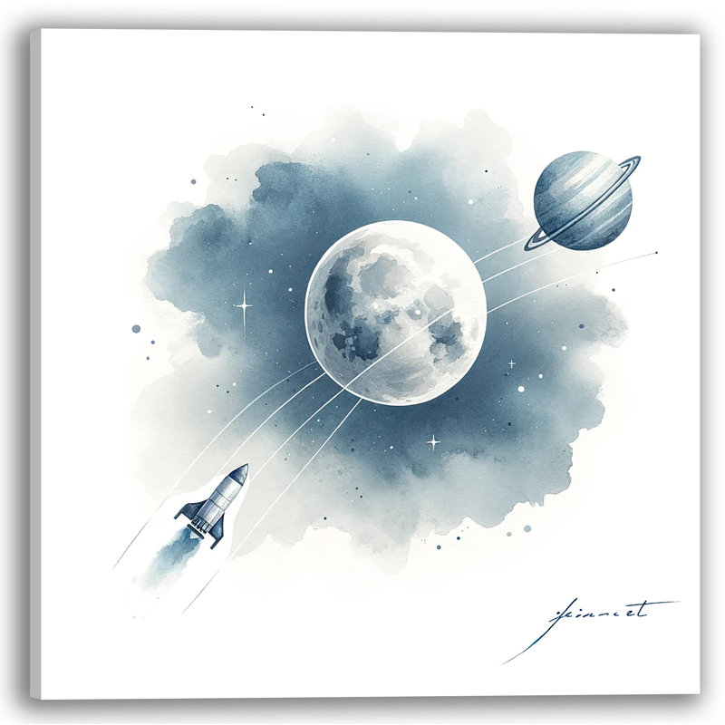 Monochromes de lune, impression sur toile, H 40 po x l 40 po x P 1,5 po