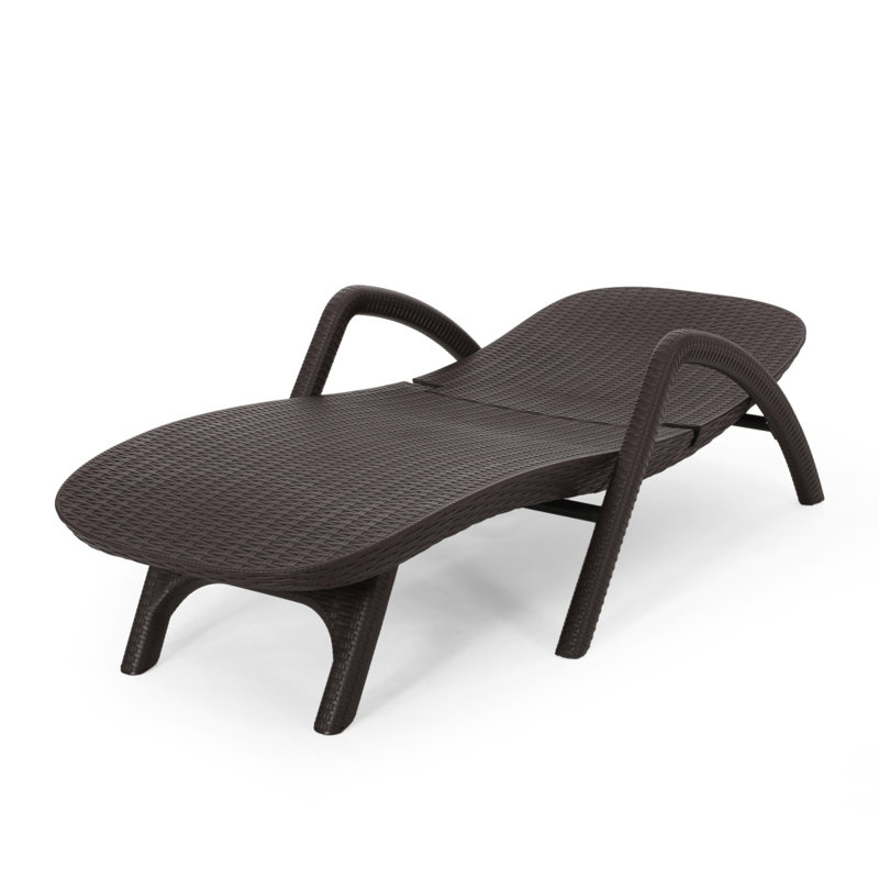Chaise longue inclinable 76,5 po, 1, Marron foncé