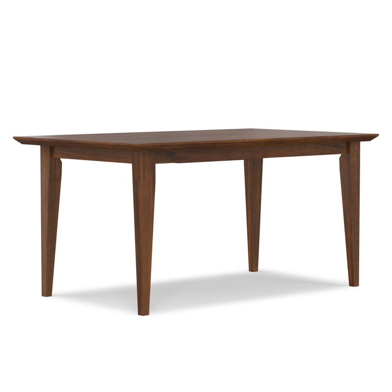 Colby 60-76"W Solid Wood Extendable Dining Table, Contemporary Rectangle, Seats 6-8, Walnut