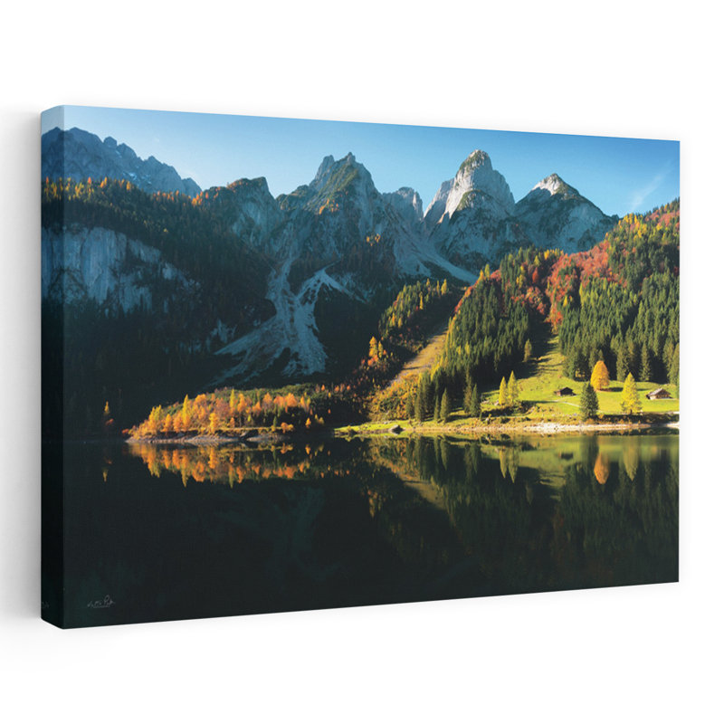 Alpes, paysage contemporain abstrait reflété, H 16 po x l 24 po