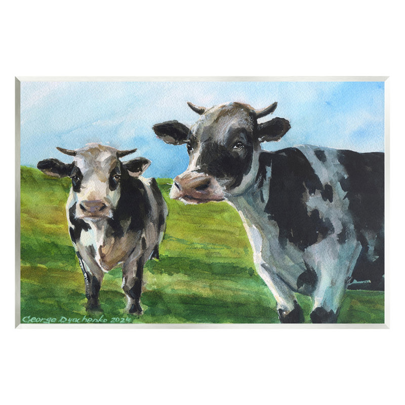 «Cows in Pasture Landscape» par GeorgeDyachenkoArt, H 13 po x l 19 po