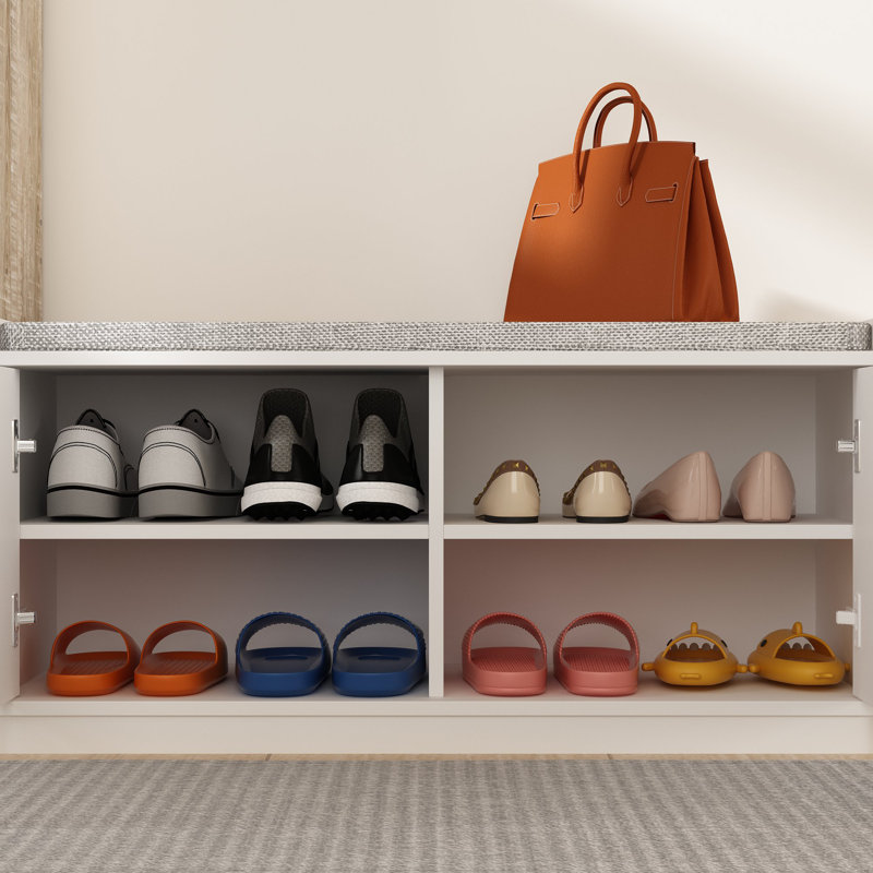 26 Pair Shoe Storage Cabinet, Gray
