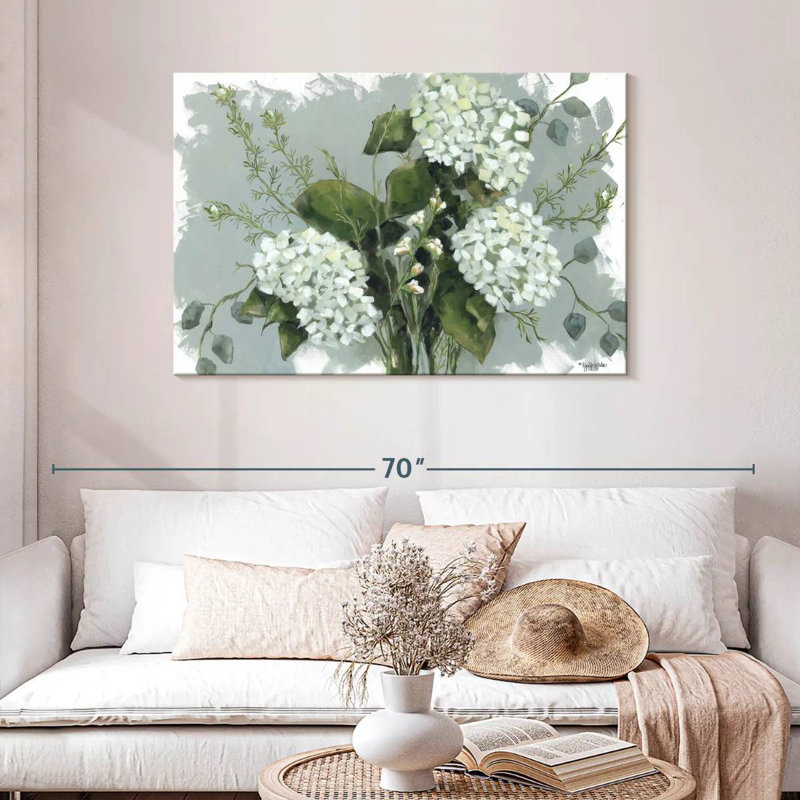 Harnek Hydrangeas In White, 30" H x 45" W