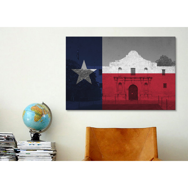 «Flags Texas The Alamo», impression sur toile, H 12 po x l 18 po x P 0,75 po