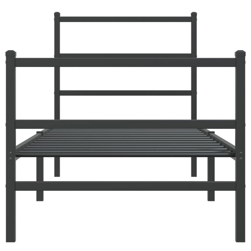 Metal Bed, 80 x 200 cm, Black