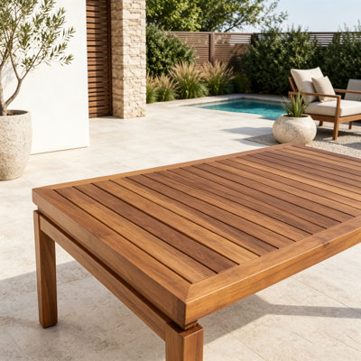 Table basse d'extérieur avec structure en bois d'acacia Stella