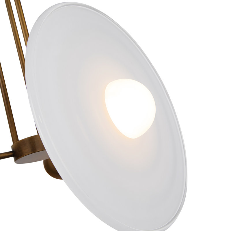 Harbour 3 - Light Pendant, Glossy Opal, Vintage Brass