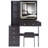 37" Middle Size Left Bedside Cabinet Vanity Table + Cushioned Stool Dresser Set, 2 AC+2 USB Socket, Hair Dryer Stand, Large Touch Control LED Sliding Mirror, 3-Color Switch, EPA, GCC, UL Certificate-1773228989