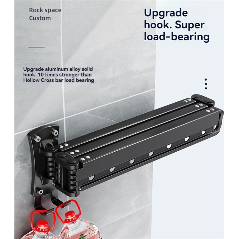 Portant rétractable en aluminium Ultraspace, H 7,08 po x l 53,54 po x P 3,22 po
