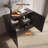 41" Black Sideboard Buffet Doors&Drawers Modern Circle Patterned Kitchen Cabinet