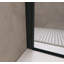 Porte de douche pliante, verre trempé de 1/4 po (6 mm), cadre en aluminium noir mat, film antidéflagrant