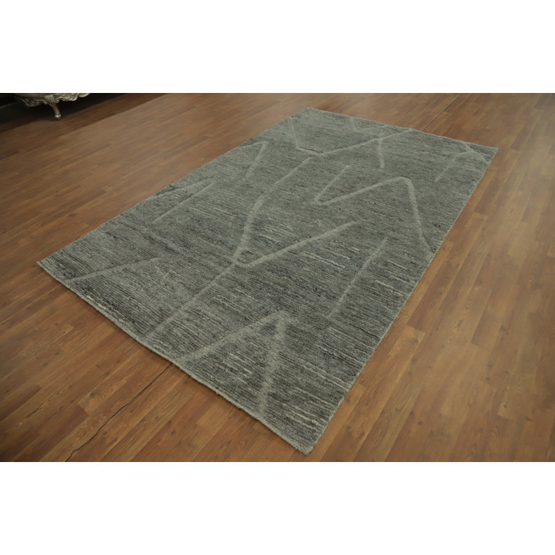 Handmade Wool Abstract Indian Area Rug 6x9