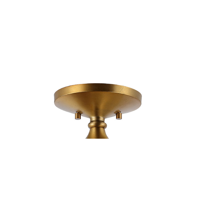 Tatem Glass Semi Flush Mount, Brass Gold