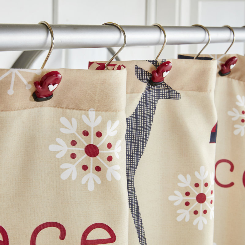 Shower Curtain with Hooks Included