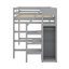 Lit mezzanine double avec garde-robe et escalier-1794042569