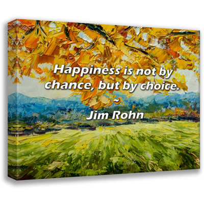 Jim Rohn Quote: Happiness is not by chance, but by choice.