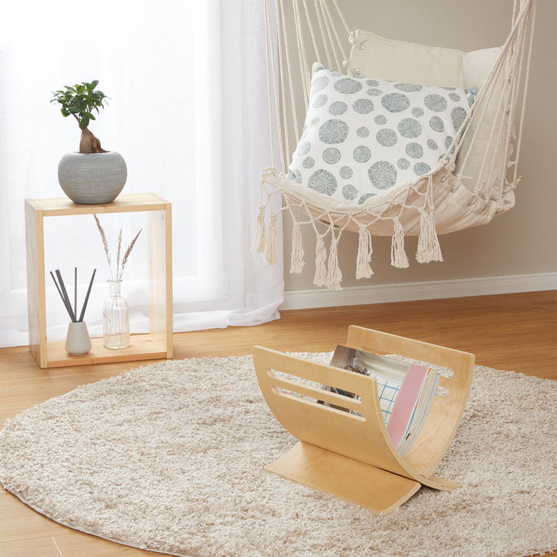 Portwood Wood Free Standing Magazine Rack, Ecru