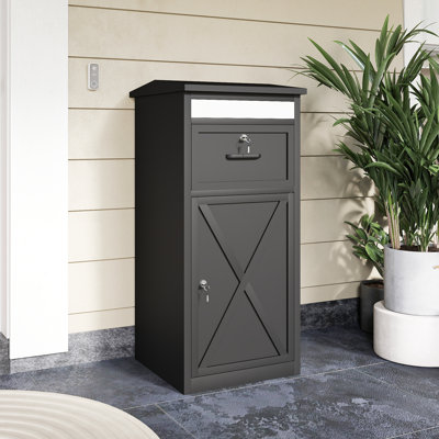 40 Gallon Package Delivery Box for Outside, Anti-Theft Lockable Parcel Drop Box for Porch Curbside