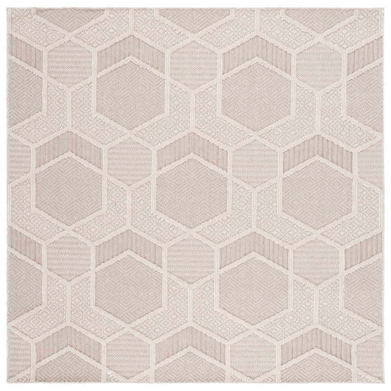 Delvallo Performance Geometric Rug, Square 6'7"