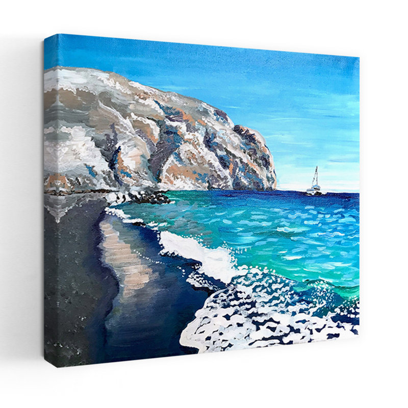 Black Sand Beach Cliffs by Pauline Wegman | - Wrapped Canvas Print, 81.28 cm H x 81.28 cm W