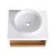Meuble-lavabo flottant 24 po avec lavabo vasque rond blanc brillant, meuble-lavabo mural avec tablette ouverte, finition blanche avec comptoir durable, conception moderne peu encombrante (livré dans 2 boîtes)-699430648