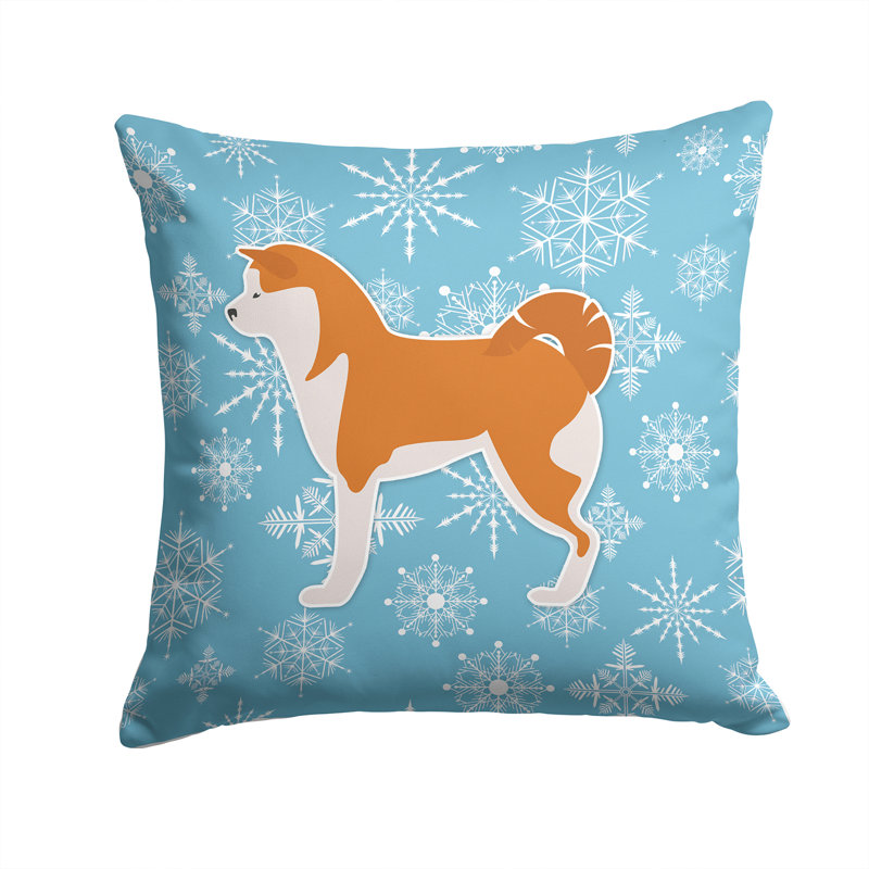 Coussin intérieur/extérieur en flocons d’hiver, H 14 po x l 14 po x P 3 po