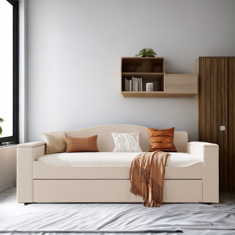 Lit de jour rembourré Incee, Beige