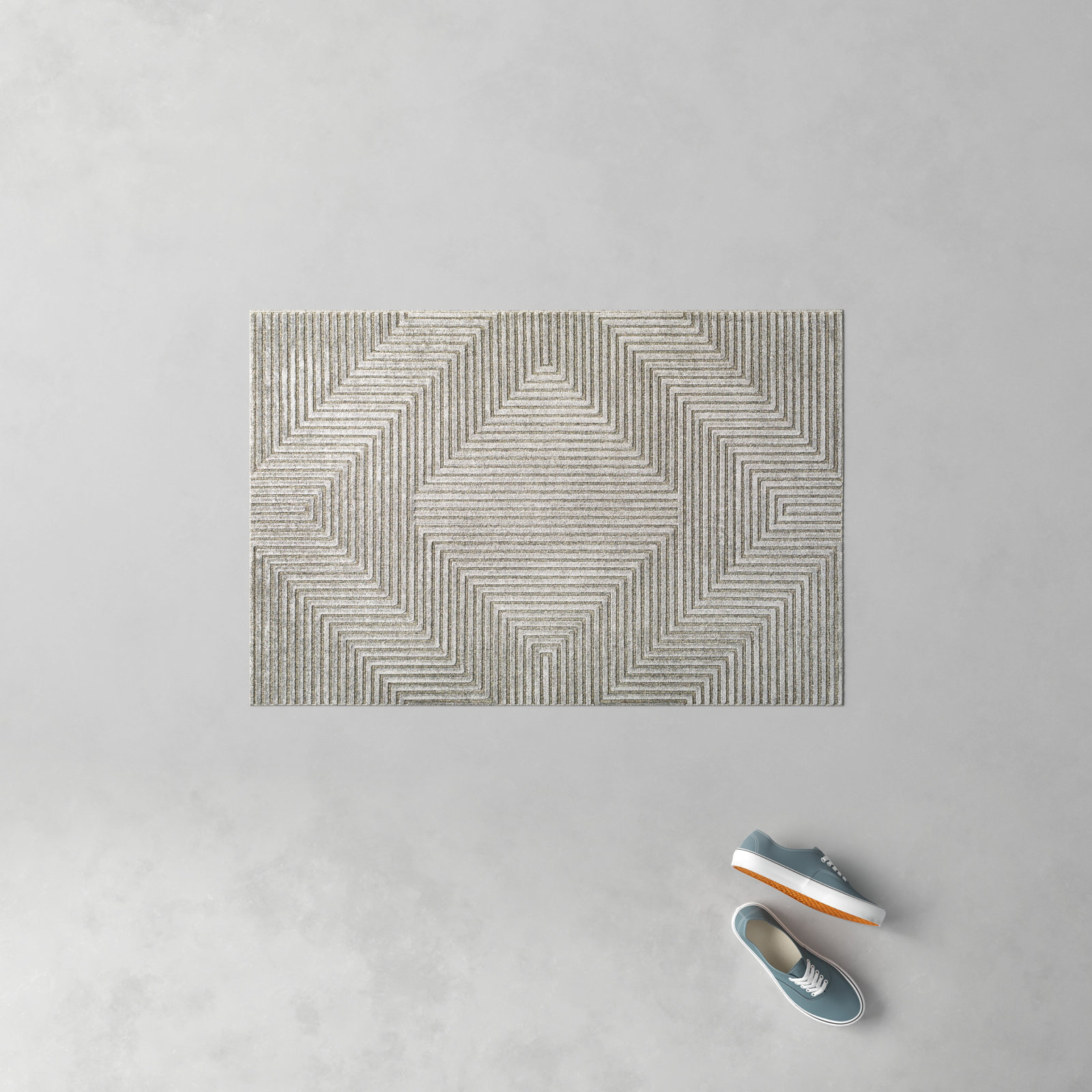 Balsham Geometric Rug, Rectangle 2' x 3'