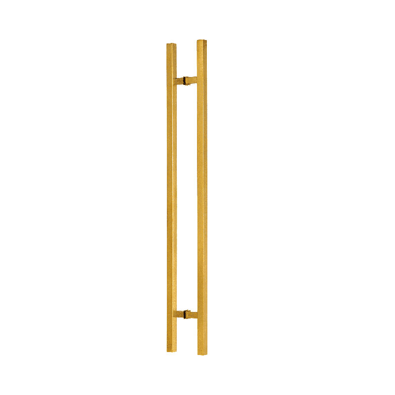 Poignée de porte longue, poignée d'entrée en forme de «H» carrée, acier inoxydable 304, H 24 po x l 3,35 po x P 3,35 po, Doré