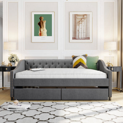 Comfortable Daybed with Two Drawers and Sturdy Construction for Versatile Use