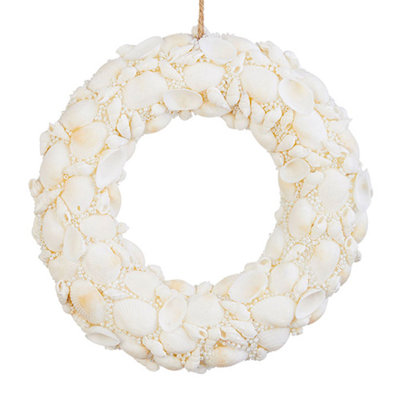 Ornement suspendu en forme de couronne de coquillages