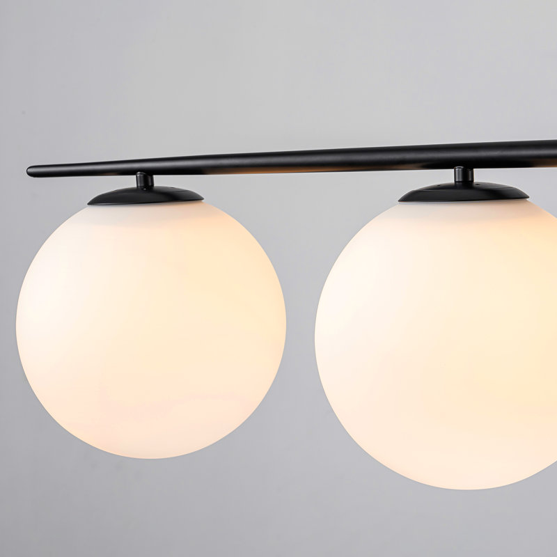 Luminaire suspendu linéaire à 4 lumières à intensité variable Kaynen , Noir, White