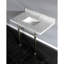 Dessus de meuble-lavabo en marbre de Carrare 36 pouces avec pieds en laiton Kingston Templeton (8 pouces, 3 trous)-30370525