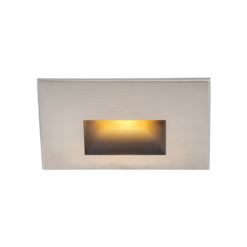 LEDme Integrated LED Metal Step Light, Brushed Nickel, Amber