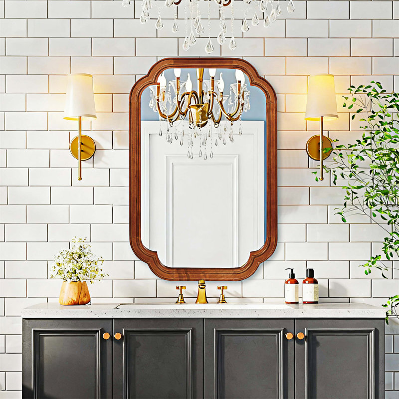 Miroir de coin, Brun jaune, 36,01 po x 24,01 po