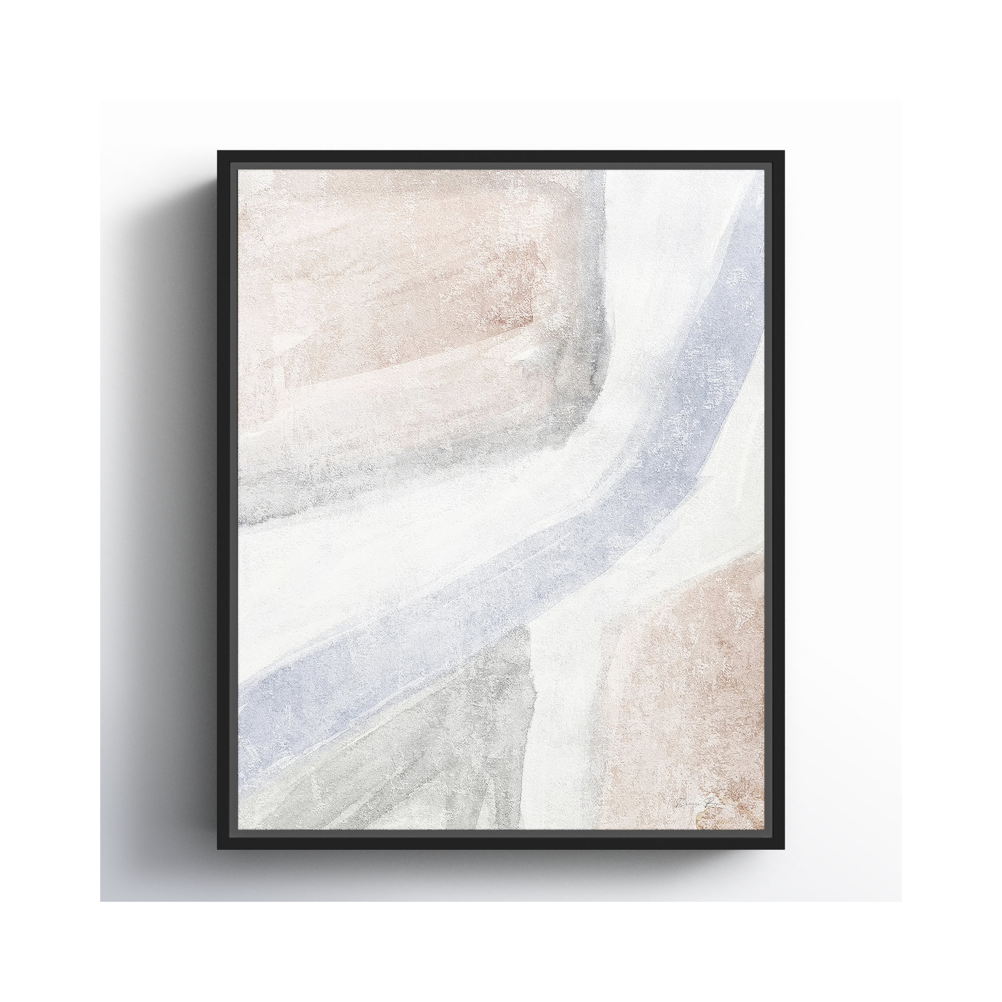 Soften 1 - Floater Frame Print on Canvas, Black, 11.5" H x 9.5" W x 2" D