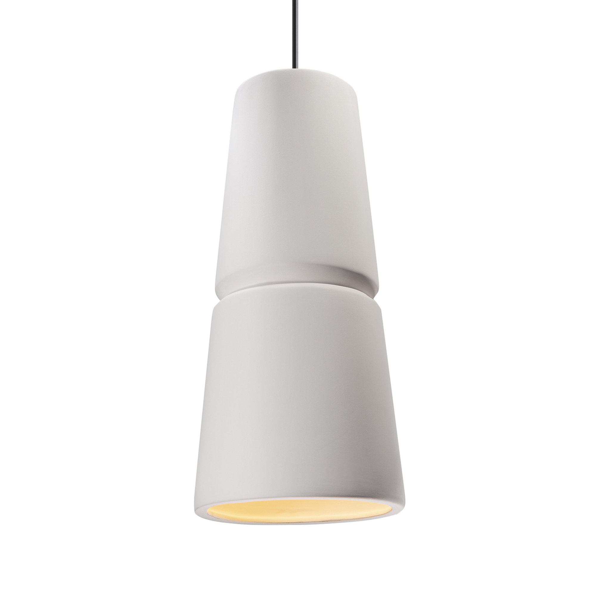 Logan 1 - Light Single Cone Pendant, Polished Chrome, Bisque, 18" H x 8" W x 8" D